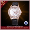 2015 Factory Direct Sell Leather Watch/diamond bezel watch for women